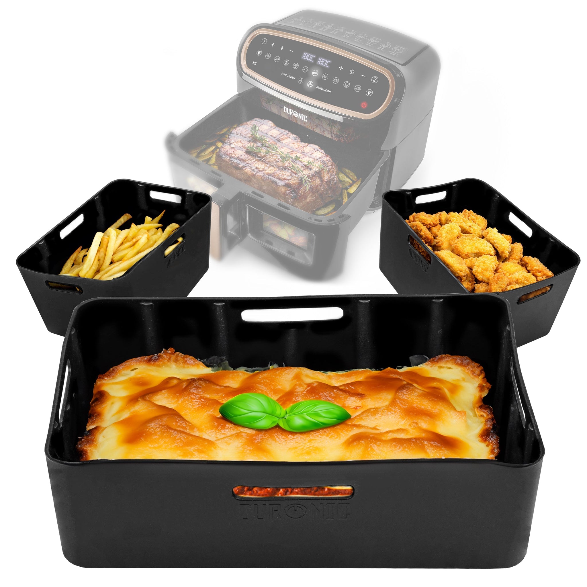 moule silicone alimentaire friteuse  moule résistant haute température  friteuse à air cuisson croustillante  ustensile friteuse sans huile  friteuse sans huile pratique  moule silicone réutilisable écologique  moule silicone double bac friteuse