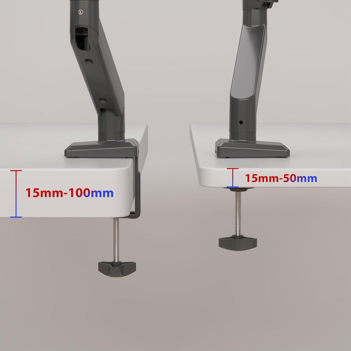 Duronic DM6A1 Bras pour Ecran d’Ordinateur Support pour Moniteur d’écran de 13 à 32 Pouces VESA 75 100 Charge maximale de 9 kg Rotation 360° Bras avec Ressort à gaz