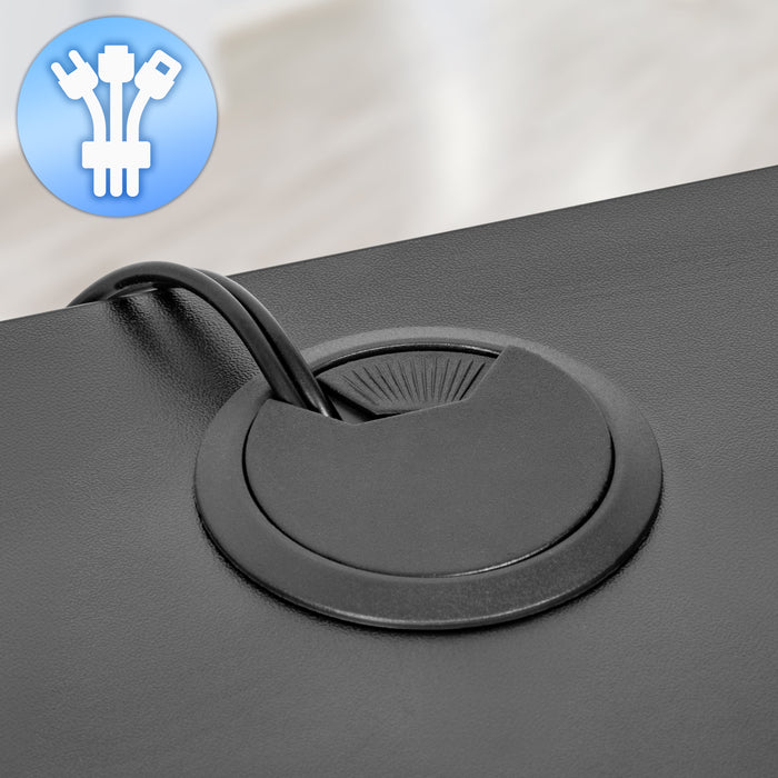 Duronic DD2 BK Planche de 120 cm avec 2 Tiroirs pour Bureau | Compatible avec Plateaux TT120 TT140 TT160 de Duronic | Structure réglable en Hauteur Vendue séparément TM51 ou TM61 | Noir | MDF