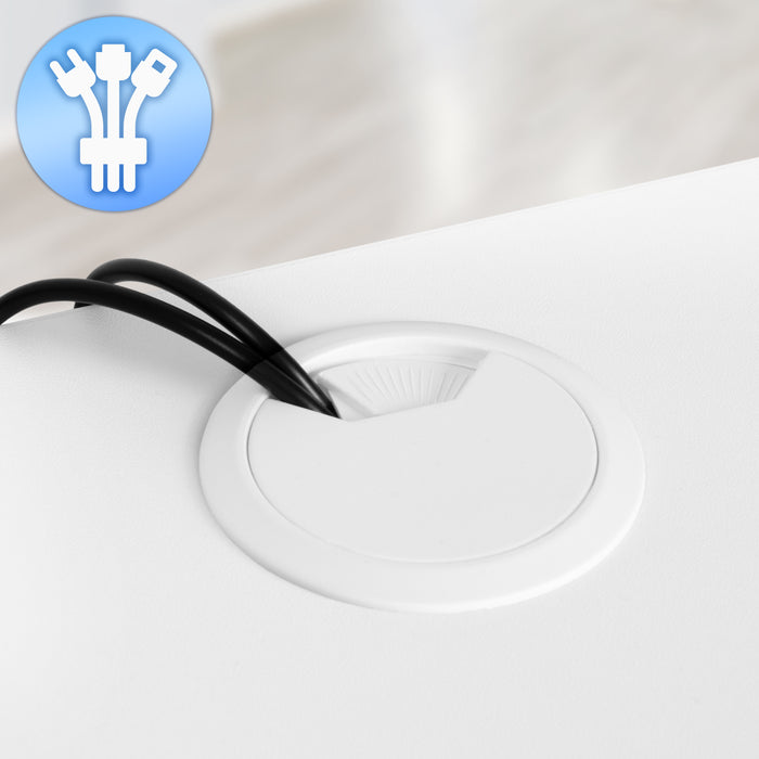 Duronic DD3 WE Planche de 120 cm avec 2 Tiroirs pour Bureau | Compatible avec Plateaux TT120 TT140 TT160 de Duronic | Structure réglable en Hauteur Vendue séparément TM51 ou TM61 | Blanc | MDF