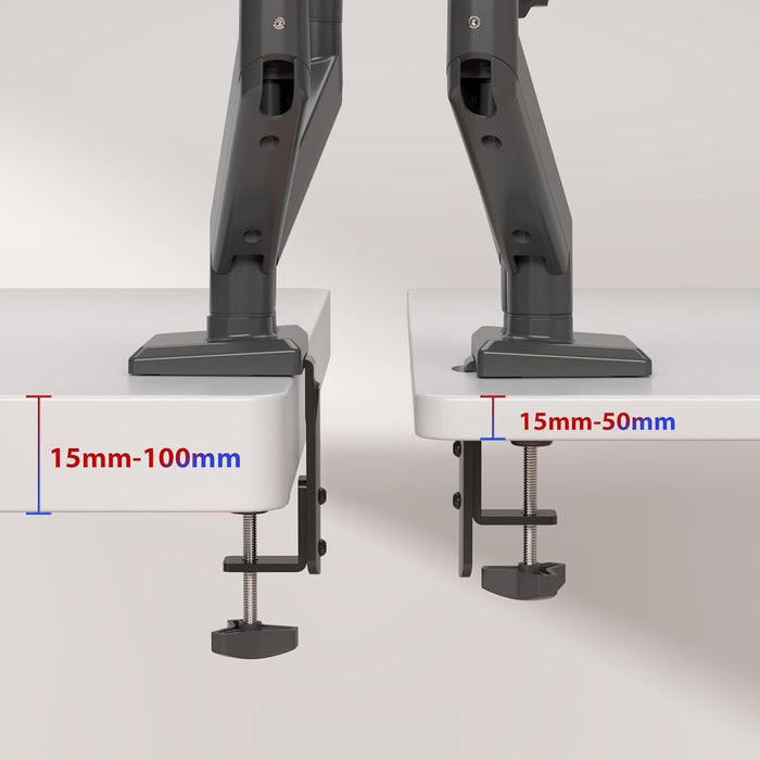 Duronic DM6A2 Bras pour 2 Ecrans d’Ordinateur Support pour Moniteurs d’écran de 13 à 32 Pouces VESA 75 100 Charge maximale de 9 kg Rotation 360° Bras avec Ressort à gaz