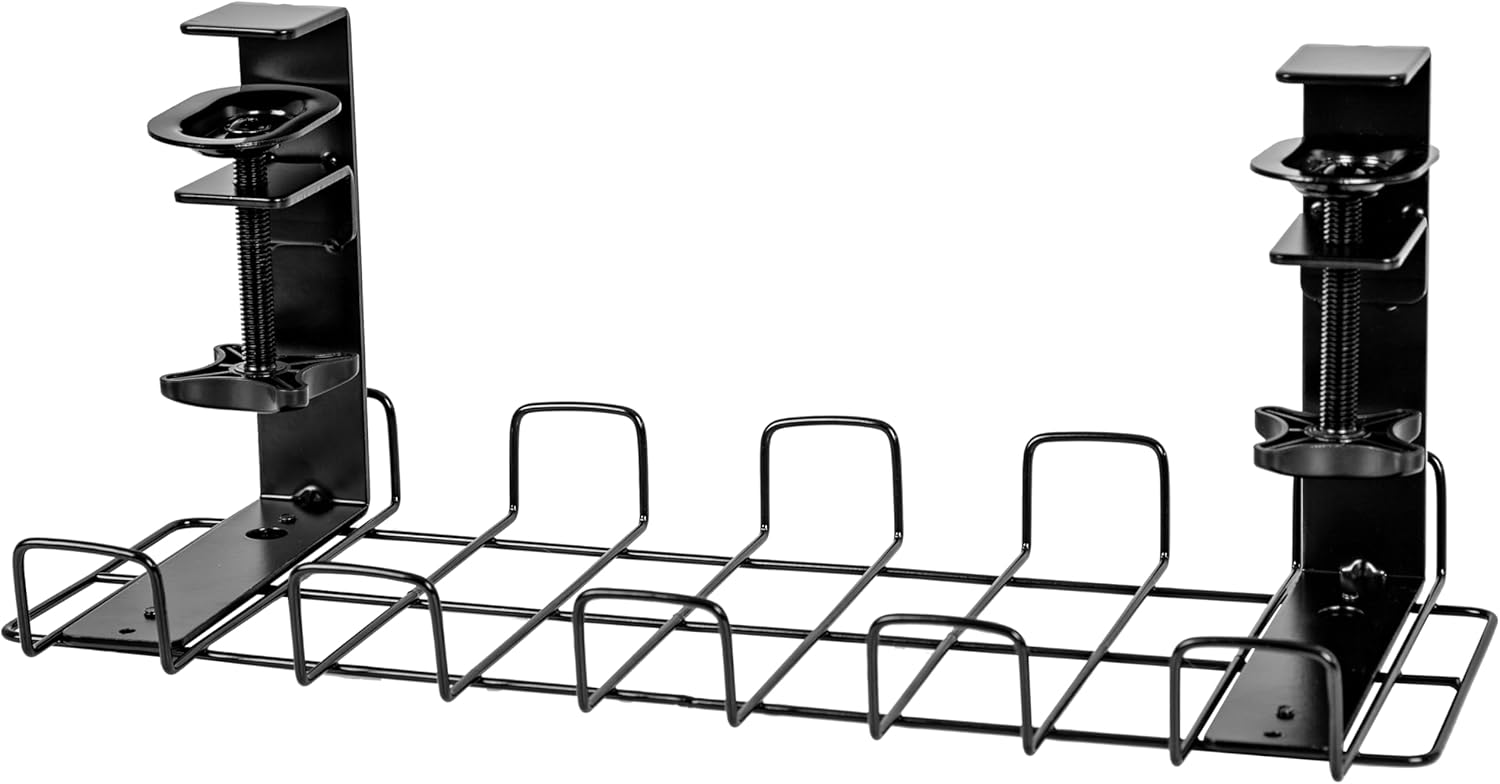 Duronic CMH2 Support de Gestion des Câbles à placer sous un Bureau Tiroir pour rangement et organisation des câbles et fils pour Installation Bureautique