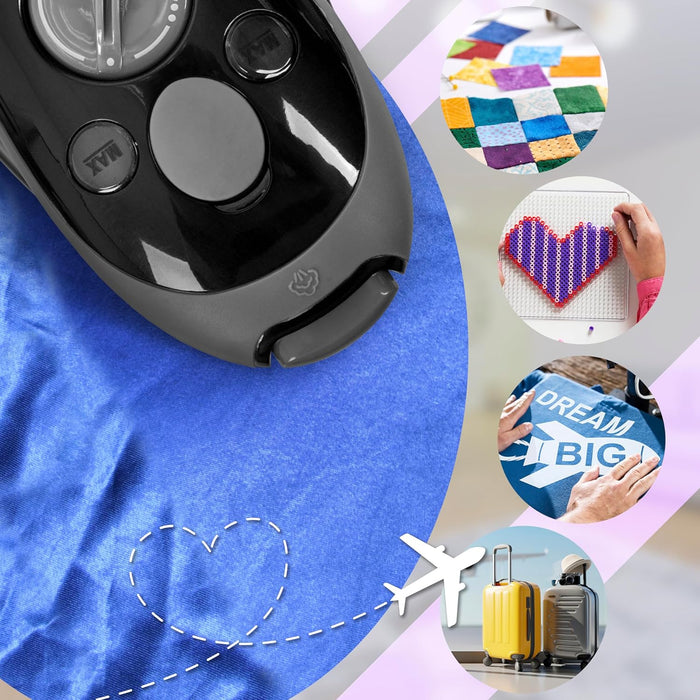 Duronic SI2 BK Fer à Repasser à Vapeur de Voyage 375W Léger et Compact 762g Semelle antiadhésive Réservoir de 50 ml avec Brosse et Pochette de Transport