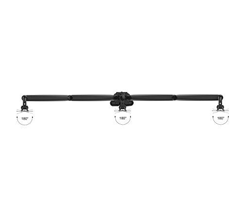 Duronic DM453 Support 3 Ecrans à Pince pour Bureau – Compatibilité VESA 75/100 – Hauteur Ajustable – Rotatif, Inclinable, Pivotable – Passe-câbles Inclus