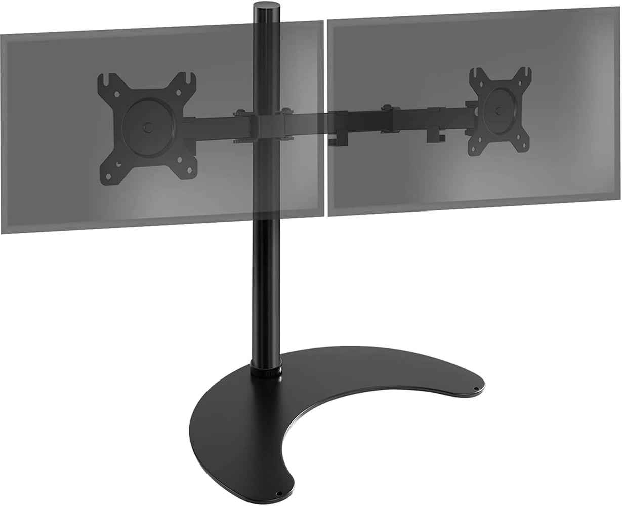 Duronic DM15D2 Support pour 2 écrans sur Socle | Pour Moniteurs de 13 à 27 Pouces | Réglage en Hauteur | Charge maximale de 8 kg par Ecran | VESA 75 100