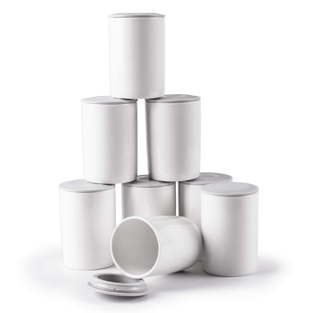 Duronic P8YM2 8 Pots en céramique de 125 ml Compatible avec Yaourtières YM1 et YM2 de Duronic Couvercle hermétique P1YM1 Large pot de 1500 ml également disponible