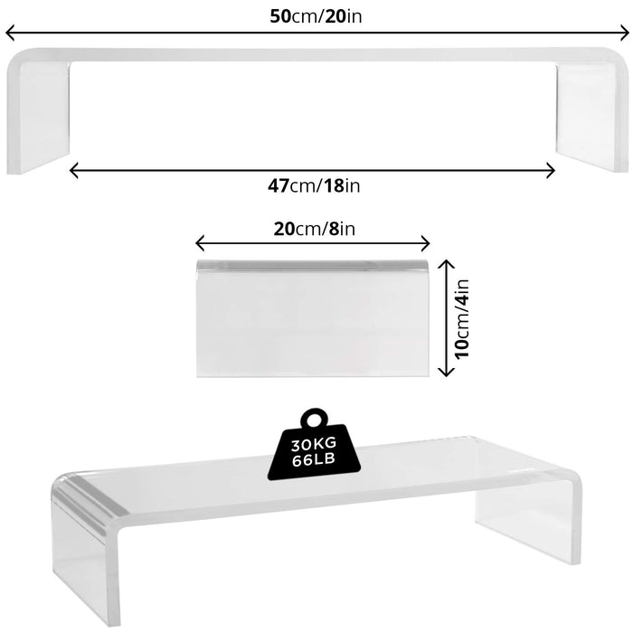 Duronic DM053 Rehausseur d'écran Support pour écran Ordinateur Portable Ecran TV 50 x 20 cm