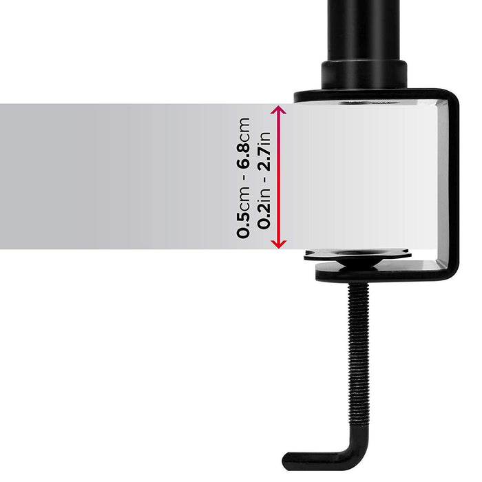 Duronic DM253 Support 3 écrans PC à Pince pour Bureau | Hauteur Ajustable | Rotatif/Inclinable/Pivotable | Compatibilité Universelle avec Moniteur d'Ordinateur LCD/LED VESA 75/100