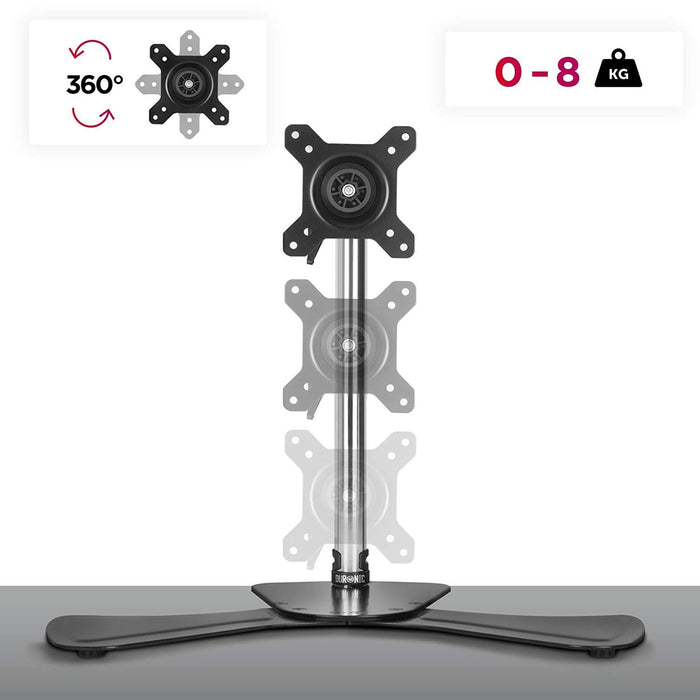 Duronic DM751 Support d'Ecran de PC sur Socle pour Bureau | Hauteur Ajustable | Rotatif et Inclinable | Compatibilité avec Moniteurs VESA 75/100 | Potence et Bras en Aluminium | Socle Inclus