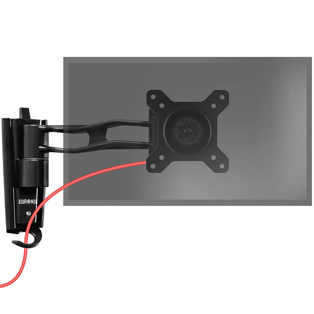 Duronic DM35W1X2 Support Mural pour écran de PC | Hauteur Ajustable | Inclinable/Rotatif | Compatibilité Universelle avec Moniteur dOrdinateur VESA 75/100 | Passe câble Inclus | Installation au Mur