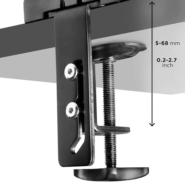Duronic DMDC5X1 Support d'écran de PC à pince pour Bureau | Mécanisme à gaz | Rotation / Pivot / Inclinaison | Compatibilité VESA 75/100
