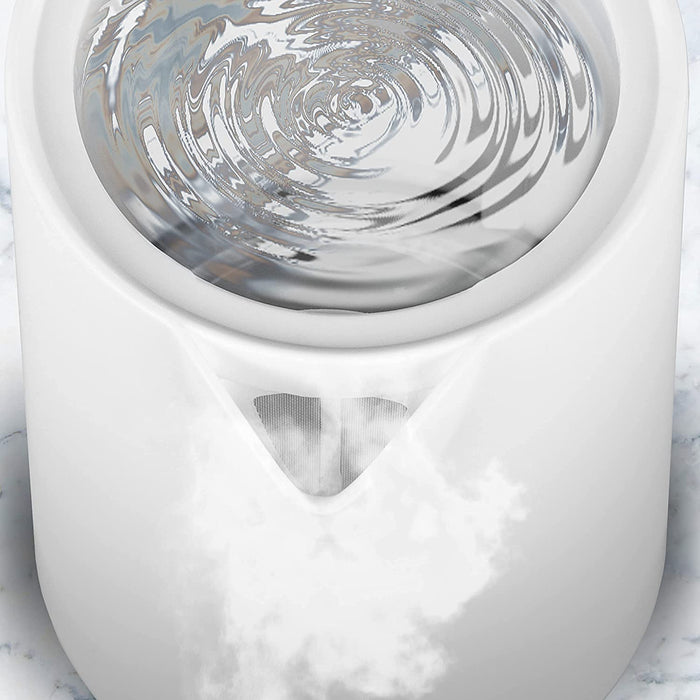 Duronic EK17 WE Bouilloire électrique de 2200W | Design moderne | 1,7 L | Chauffe rapidement | Blanc | Base à 360° | Arrêt automatique | Couvercle rabattable