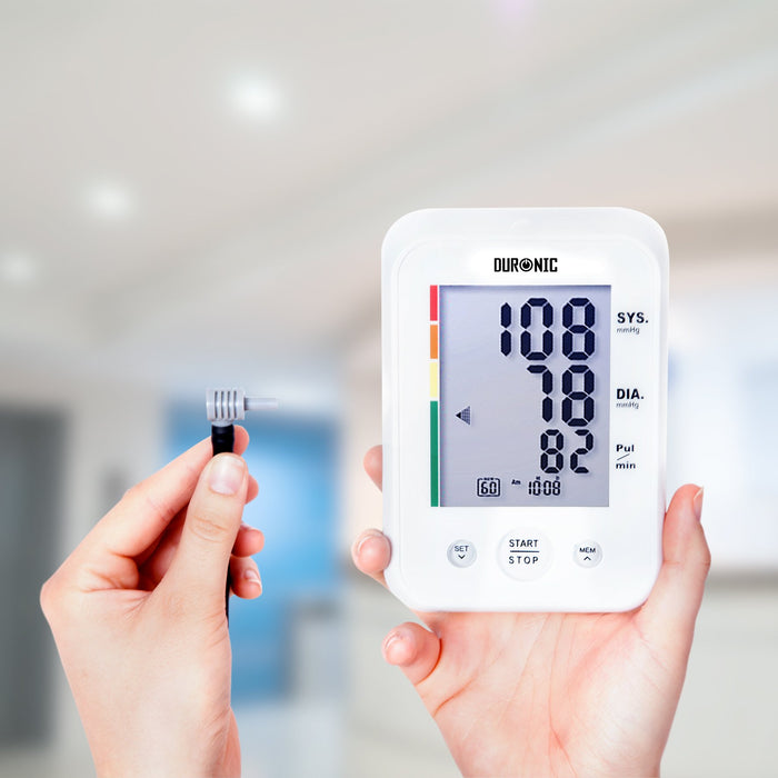 Duronic BPM150 Tensiomètre électronique pour bras avec brassard ajustable 22-42 cm - Mesure automatique de la tension artérielle - Certifié Médicalement - Large écran LCD