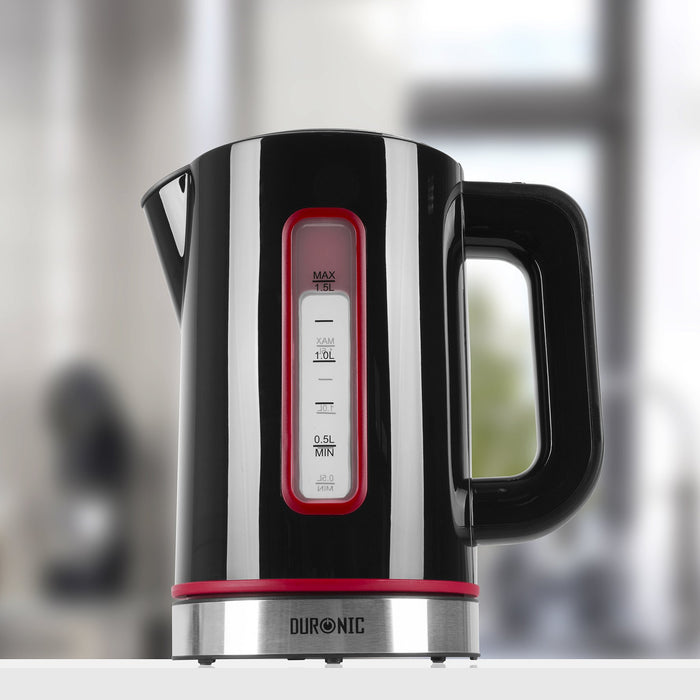 Duronic EK30 BK Bouilloire électrique 1,5L de 3000W Choix de la température 40° 60° 80° 100° Maintien au chaud Chauffe rapidement Thé café soluble chocolat chaud