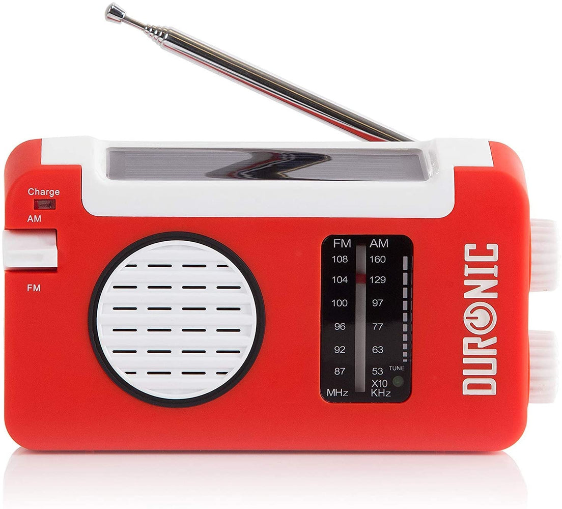 Duronic Hybrid Radio solaire / dynamo / USB – Appareil d’urgence / Idéal pour loisirs d’extérieurs