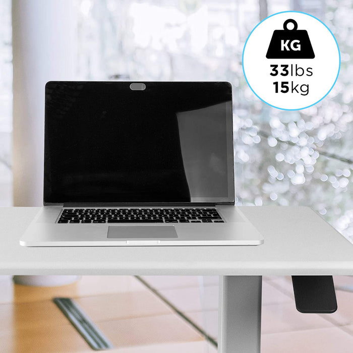 Duronic TM03T Poste de Travail mobile Assis-Debout Hauteur ajustable de 73 à 107 cm Surface de 88 x 50 cm Charge maximale de 15 kg Support à roulettes