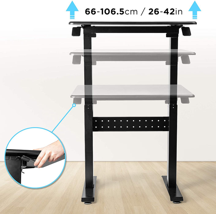 Duronic TM04F Table de Travail Assis-Debout Support Ergonomique Grande Surface 71 x 56 cm Hauteur ajustable de 66 à 106 cm 10 kg