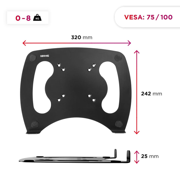 Duronic DML2 Support pour Ordinateur Portable Tablette Clavier d'ordinateur Compatible avec la Gamme DM45 DM55 DM65 VESA 75 100