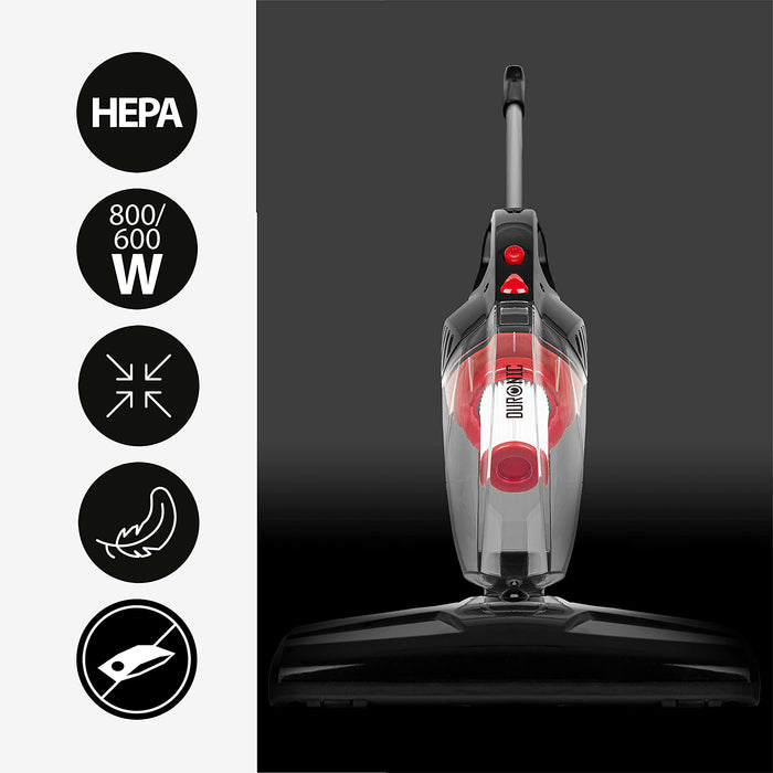Duronic VC8 BK Aspirateur Balai et à Main sans Sac Classe A + tête suceuse/Flexible/Brosse - Se converti en Quelques Secondes !