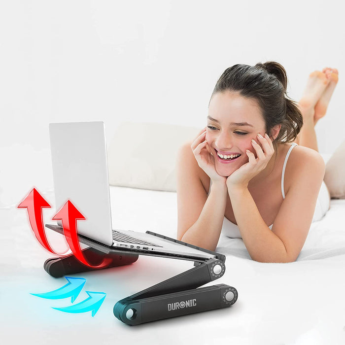 Duronic DML121 Support pour Ordinateur Portable Multifonction Pliable et réglable avec 6 articulations pour Tablette ou MacBook
