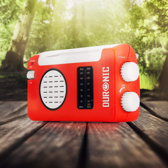 Duronic Hybrid Radio solaire / dynamo / USB – Appareil d’urgence / Idéal pour loisirs d’extérieurs