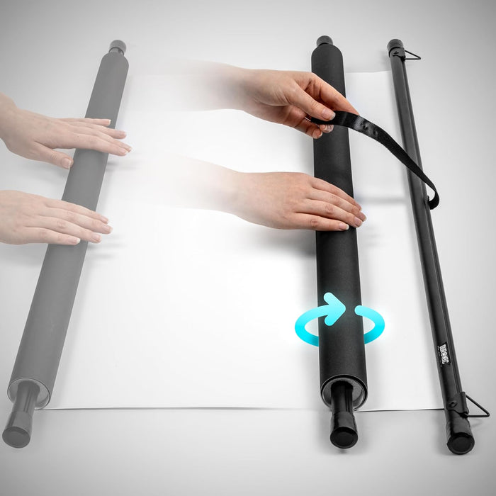 Duronic BPS60 16/9 Ecran de Projection TV et Home Cinema de 60 Pouces 152 cm | 133 x 75 cm | Fixation par Crochets | Barres lestées | Toile pour vidéoprojecteur | Gain +1 idéal pour 3D 8K 4K 1080P