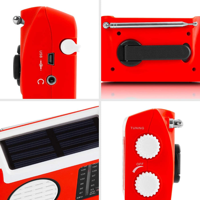Duronic Hybrid Radio solaire / dynamo / USB – Appareil d’urgence / Idéal pour loisirs d’extérieurs