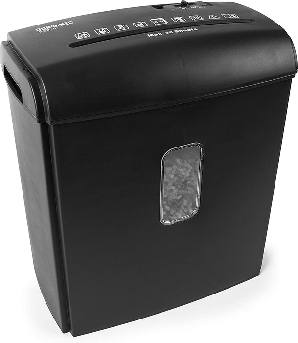 Duronic PS815 Destructeur de documents et cartes de banque | Coupe croisée | Capacité 8 feuilles | Corbeille de 15 L | Garantit conformité RGPD