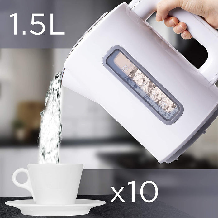 Duronic EK30 WE Bouilloire électrique 1,5L de 3000W Choix de la température 40° 60° 80° 100° Maintien au chaud Chauffe rapidement Thé café soluble chocolat chaud