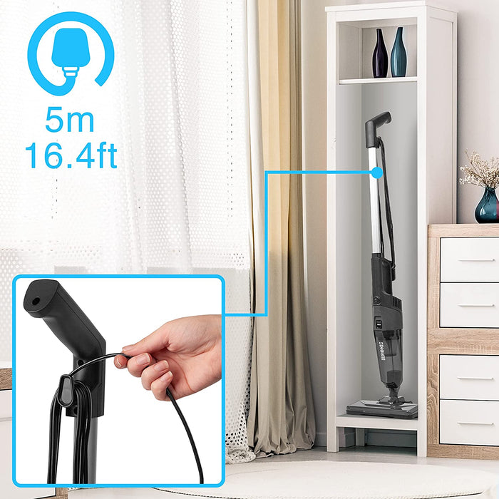 Duronic VC9 Aspirateur Balai et à Main de 600W | Sans Sac | Compact et Léger | 2 Filtres HEPA fournis | Filaire et Portable | Pour la Maison et la Voiture