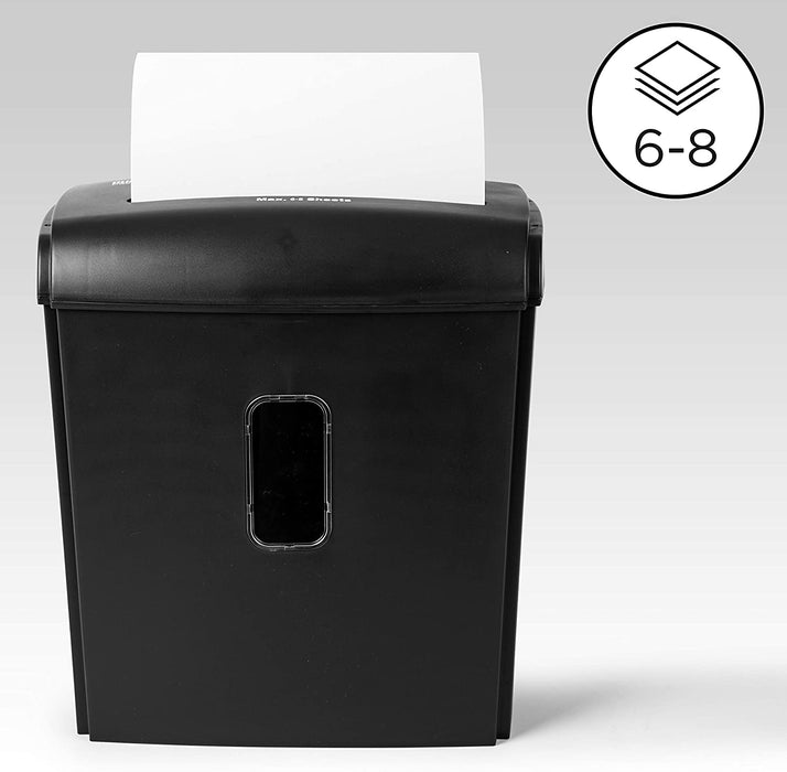 Duronic PS815 Destructeur de documents et cartes de banque | Coupe croisée | Capacité 8 feuilles | Corbeille de 15 L | Garantit conformité RGPD