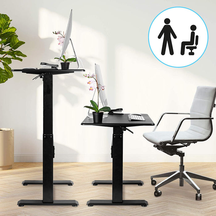 Duronic TM04F Table de Travail Assis-Debout Support Ergonomique Grande Surface 71 x 56 cm Hauteur ajustable de 66 à 106 cm 10 kg