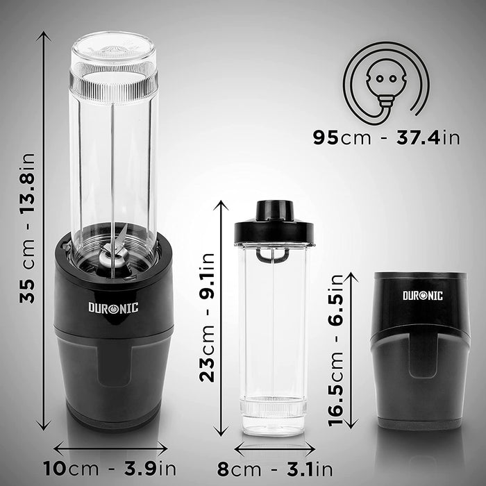 Duronic BL510 Mini Blender 500W | 570 ml | Sans BPA | Pour Smoothies Shakes protéinés Nourriture pour bébé Jus de fruits ou légumes Milkshakes Cocktails Sauces Purées
