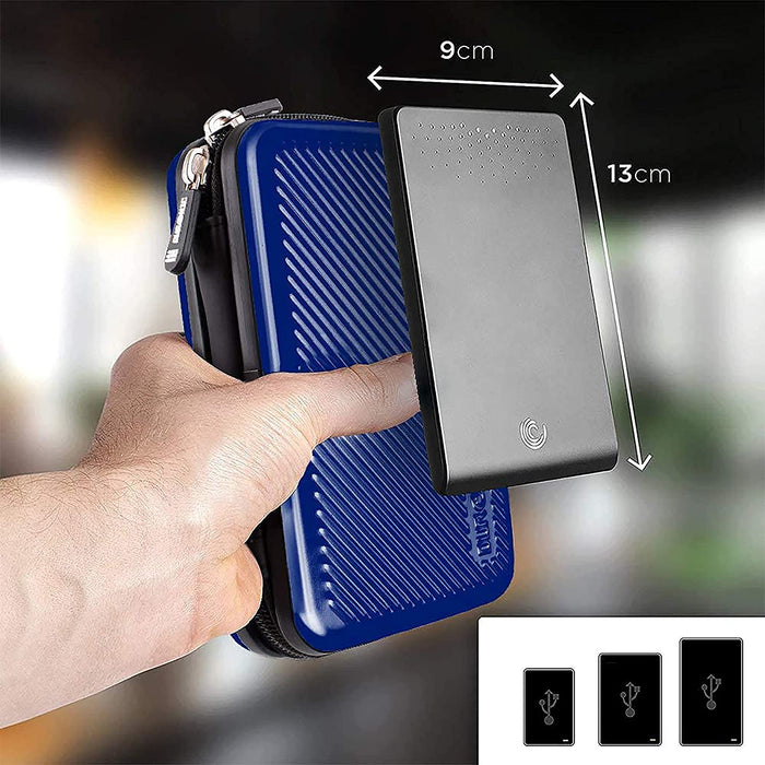Duronic HDC3 BE Etui de protection rigide pour Disque Dur GPS Batterie portable Liseuse Housse pour disques durs externes Antichoc Léger et compact 11 x 16 cm