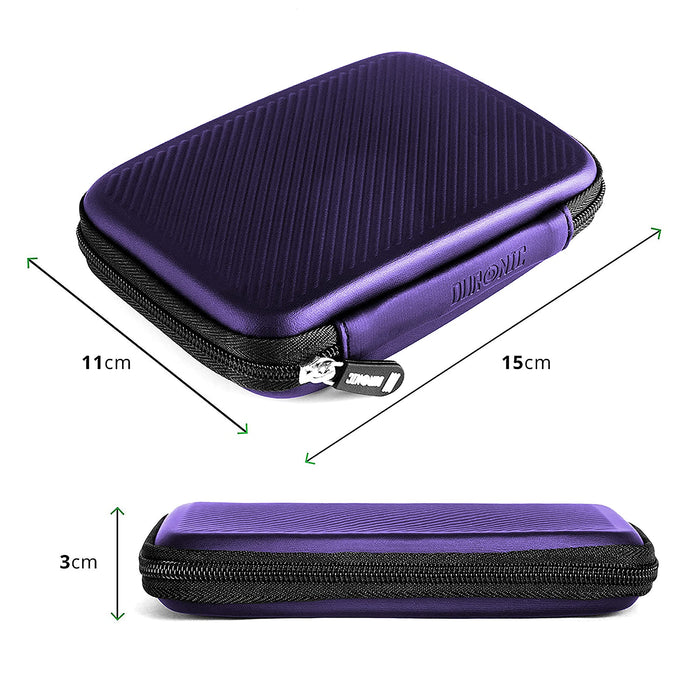 Duronic HDC2 VT Etui pour Disque Dur GPS Batterie Portable Liseuse 11 x 15 cm Housse de Protection semi rigide pour Disque Dur externe EVA Antichoc Léger er Compact Violet