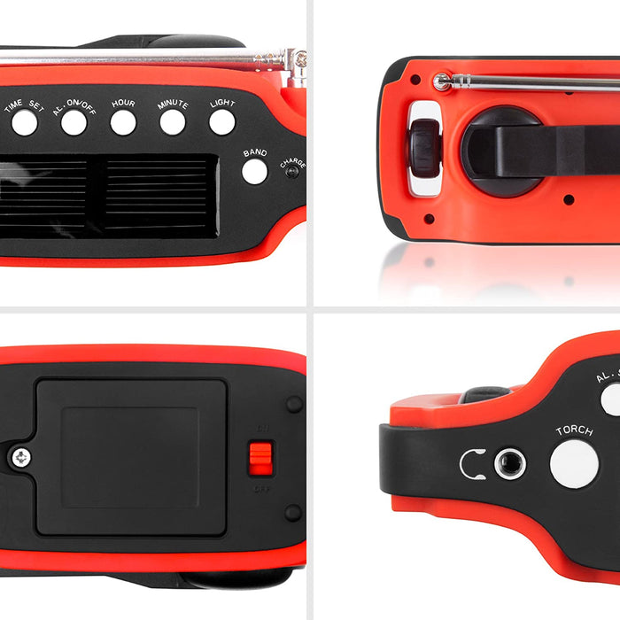 Duronic Apex Radio / Alarme / Lampe Torche / Chargeur USB dynamo et solaire – à affichage numérique Ne nécessite aucune pile