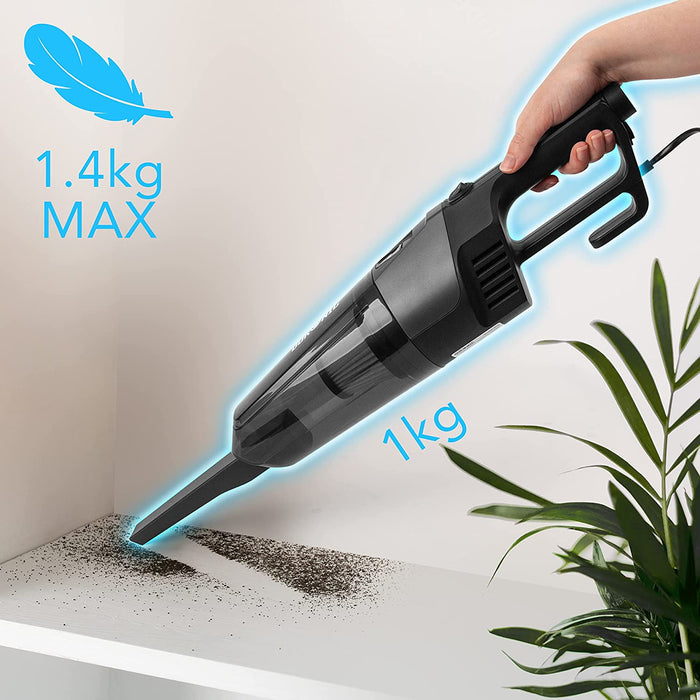 Duronic VC9 Aspirateur Balai et à Main de 600W | Sans Sac | Compact et Léger | 2 Filtres HEPA fournis | Filaire et Portable | Pour la Maison et la Voiture