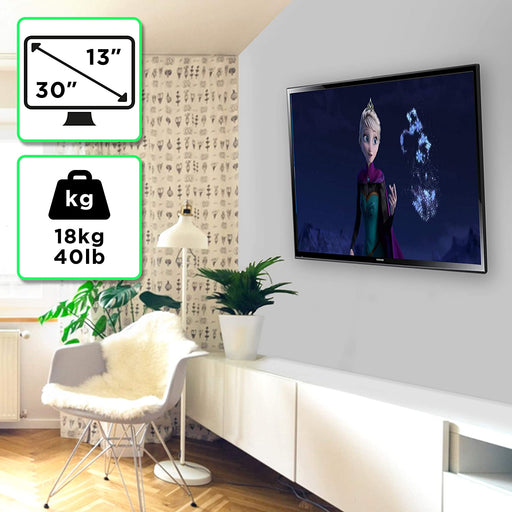 Duronic TVB0920 Support Mural inclinable pour écran de télévision avec Bras extenseur - 13 à 30 Pouces / 33 à 71 cm - VESA 100/75 / 50