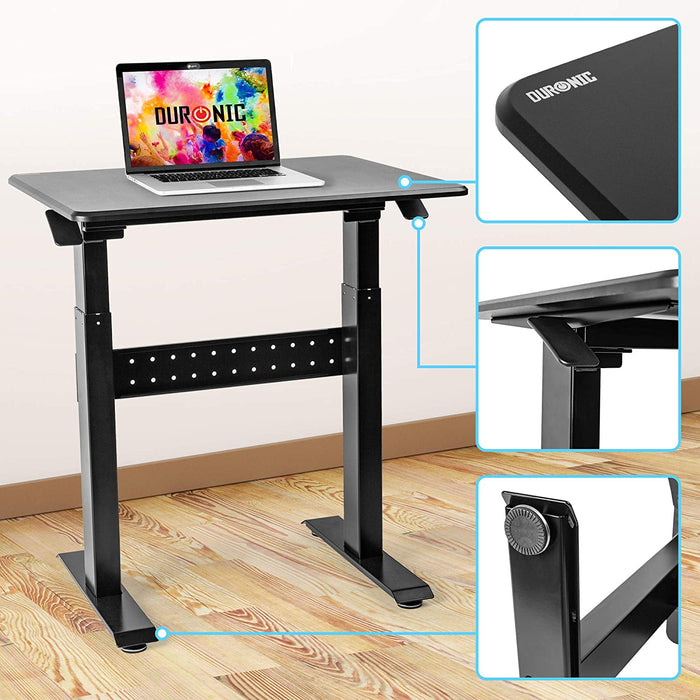 Duronic TM04F Table de Travail Assis-Debout Support Ergonomique Grande Surface 71 x 56 cm Hauteur ajustable de 66 à 106 cm 10 kg