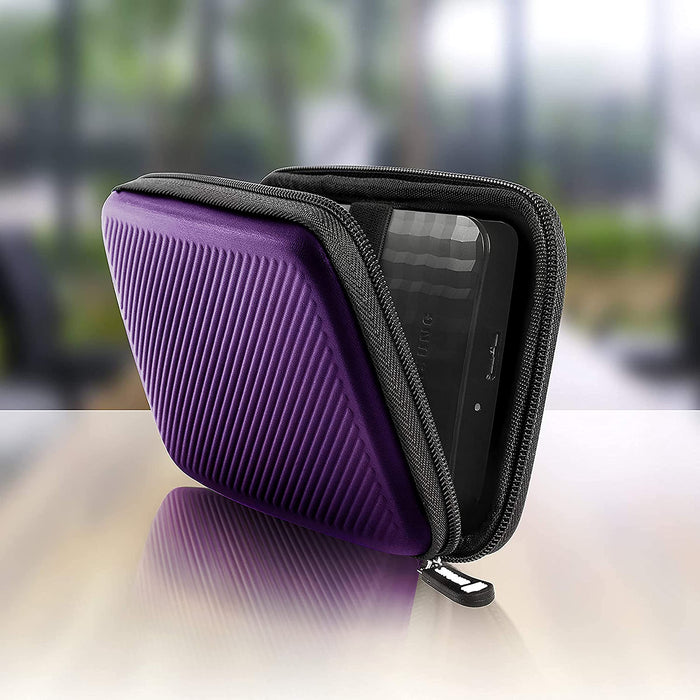 Duronic HDC2 VT Etui pour Disque Dur GPS Batterie Portable Liseuse 11 x 15 cm Housse de Protection semi rigide pour Disque Dur externe EVA Antichoc Léger er Compact Violet