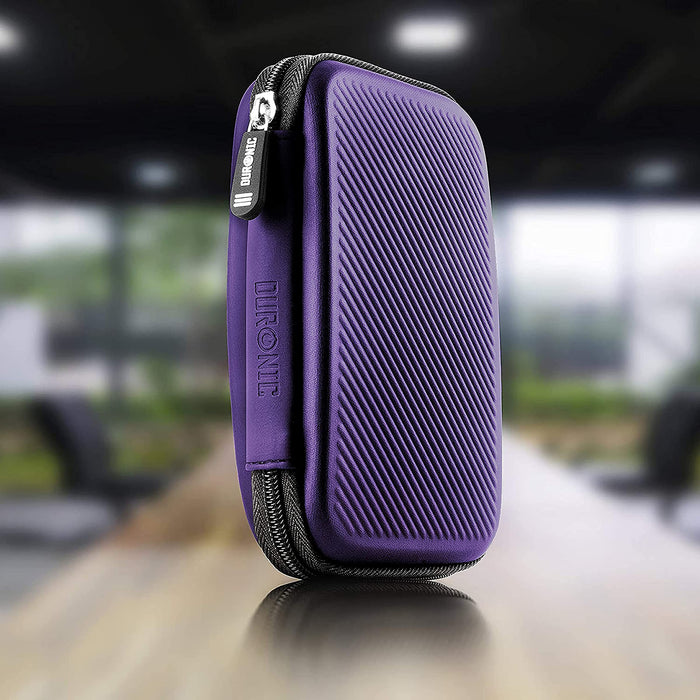 Duronic HDC2 VT Etui pour Disque Dur GPS Batterie Portable Liseuse 11 x 15 cm Housse de Protection semi rigide pour Disque Dur externe EVA Antichoc Léger er Compact Violet