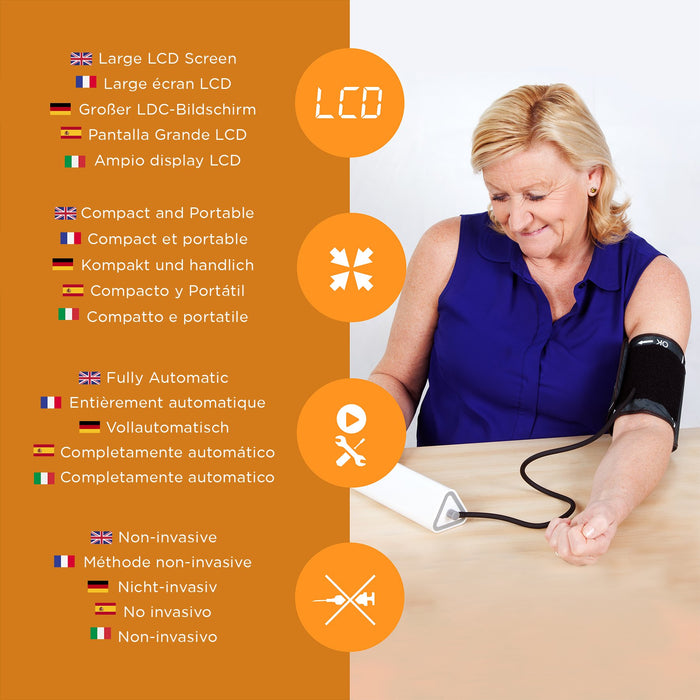 Duronic BPM450 Tensiomètre électronique pour bras - Brassard ajustable 22-42 cm - Mesure automatique de la tension artérielle - Certifié Médicalement