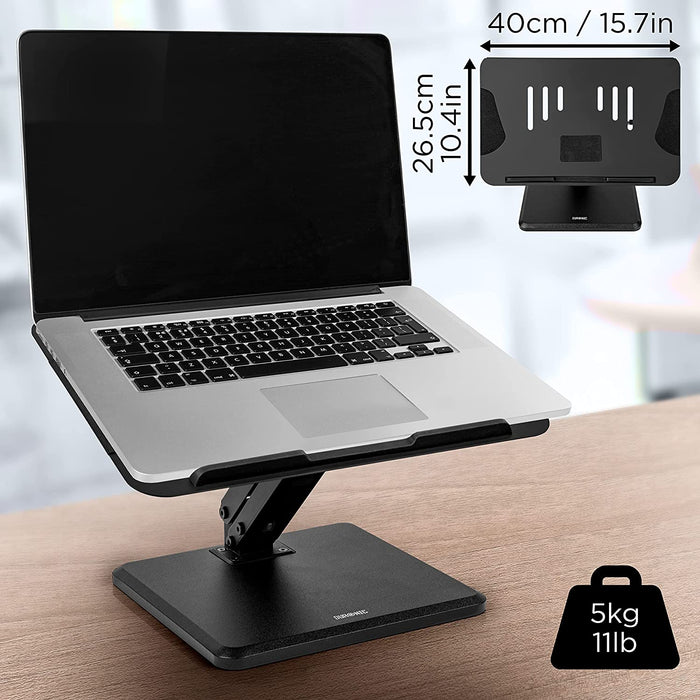 Duronic DML125 Support pour Ordinateur Portable | Hauteur Ajustable | Bras Inclinable | Pour Laptop Tablette Notebook