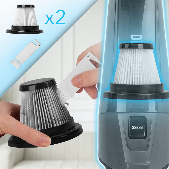 Duronic VC9 Aspirateur Balai et à Main de 600W | Sans Sac | Compact et Léger | 2 Filtres HEPA fournis | Filaire et Portable | Pour la Maison et la Voiture