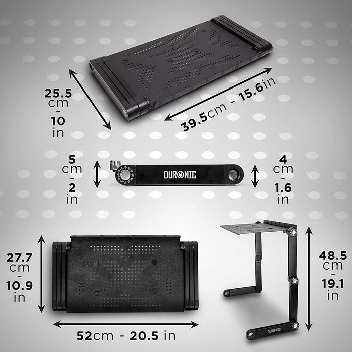 Duronic DML121 Support pour Ordinateur Portable Multifonction Pliable et réglable avec 6 articulations pour Tablette ou MacBook