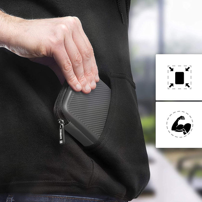 Duronic HDC2 GY Etui pour Disque Dur GPS Batterie Portable Liseuse 11 x 15 cm Housse de Protection semi rigide pour Disque Dur externe EVA Antichoc Léger et Compact