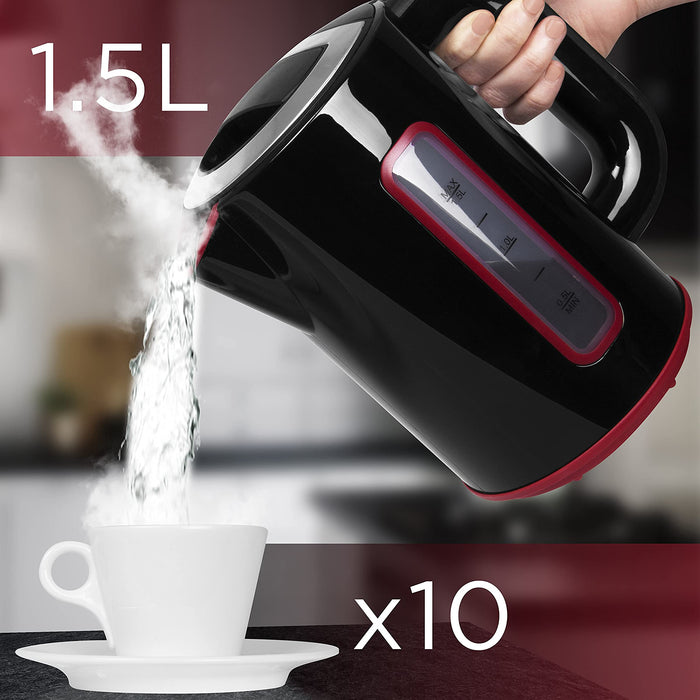 Duronic EK30 BK Bouilloire électrique 1,5L de 3000W Choix de la température 40° 60° 80° 100° Maintien au chaud Chauffe rapidement Thé café soluble chocolat chaud