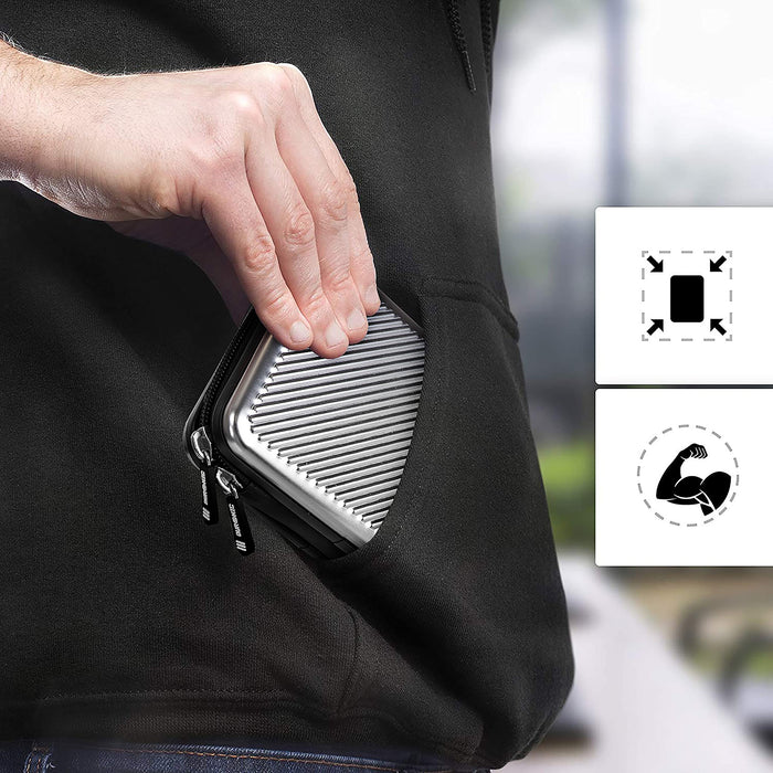 Duronic HDC3 SR Etui de protection rigide pour Disque Dur GPS Batterie portable Liseuse Housse pour disques durs externes Antichoc Léger et compact 11 x 16 cm