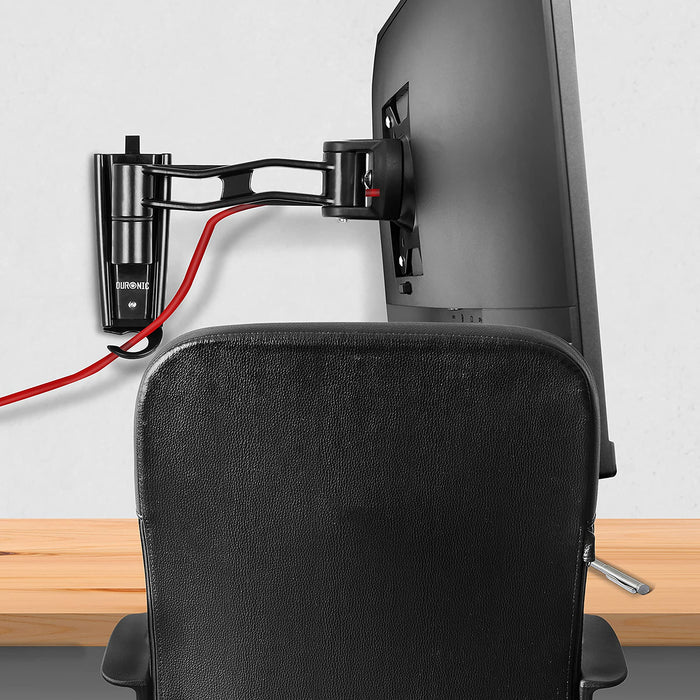 Duronic DM35W1X2 Support Mural pour écran de PC | Hauteur Ajustable | Inclinable/Rotatif | Compatibilité Universelle avec Moniteur dOrdinateur VESA 75/100 | Passe câble Inclus | Installation au Mur