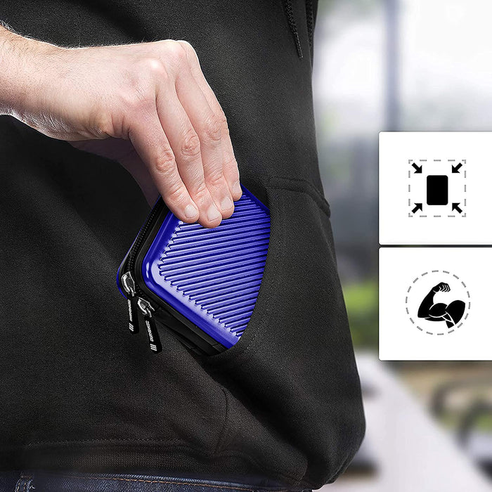 Duronic HDC3 BE Etui de protection rigide pour Disque Dur GPS Batterie portable Liseuse Housse pour disques durs externes Antichoc Léger et compact 11 x 16 cm